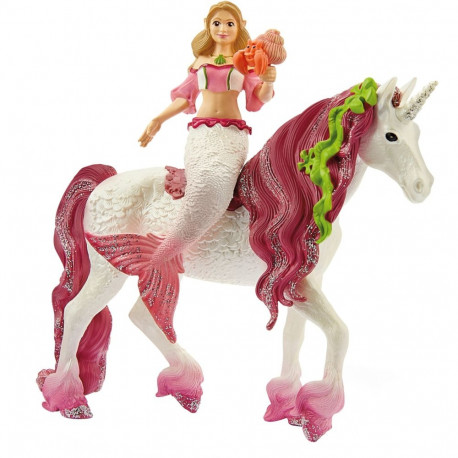 Schleich Bayala Mermaid Feya on underwater unicorn, toy figure