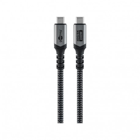 USB4 Gen 3x2 kaabel USB-C pistik > USB-C pistik 40Gbit/s 1,8Meter PD laadimine kuni 240W, must/hall