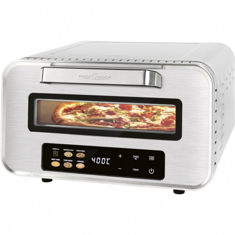 PC-PO 1323 Edelstahl (edelstahl (gebürstet), bis 2.100 Watt, für Pizza Ø 31,5cm, inkl. Pizzaschieber