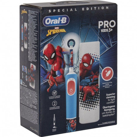 Oral-B Vitality Pro 103 Kids Spiderman with Travel Case, Electric Toothbrush Blue/White