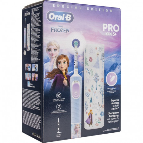 Oral-B Vitality Pro 103 Kids Frozen with Travel Case, Electric Toothbrush, Light Blue/White