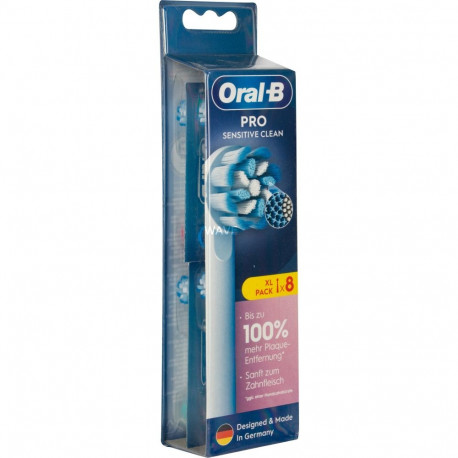 Braun Oral-B Pro Sensitive Clean brush heads pack of 8 (white)