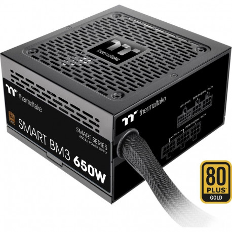 Thermaltake SMART BM3 650W, PC power supply (black, 1x 12VHPWR, 4x PCIe, cable management, 650 watts