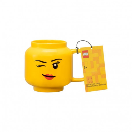 Room Copenhagen LEGO ceramic mug Winking Girl, large (yellow)