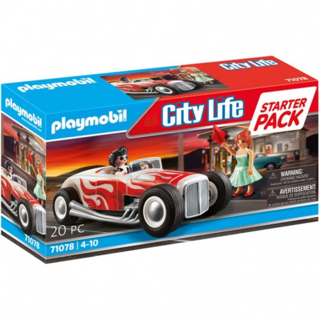PLAYMOBIL 71078 City Life Starter Pack Hot Rod Construction Toy