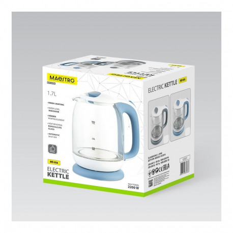 Electric Kettle - Maestro MR-056 1.7L 2200W Glass Grey