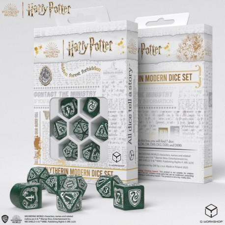 Harry Potter. Slytherin Modern Dice Set (Green Sp.)