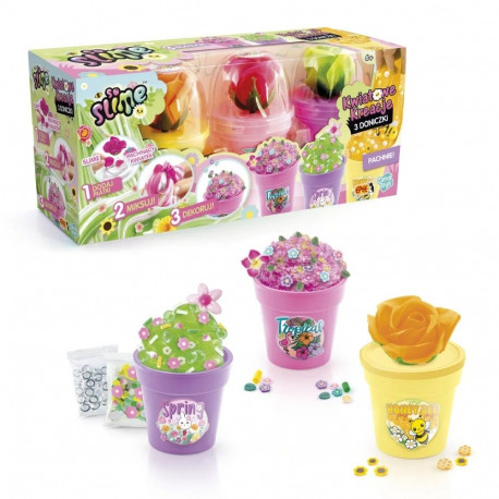 Zestaw kreatywny so slime kwiatowe kreacje 3 doniczki