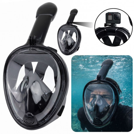 Snorgeldamise ja sukeldumise täisnäomask AntiFog-süsteemiga L/XL, must