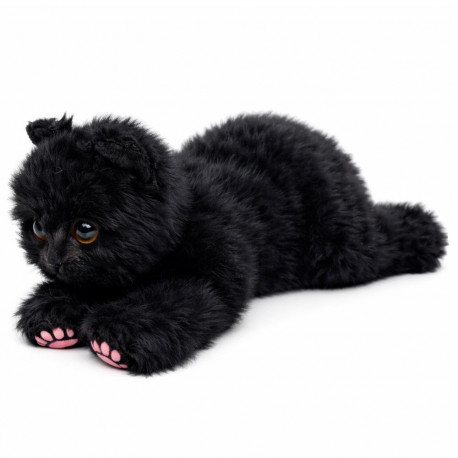 Pluszowa Maskotka Przytulanka Kotek Leżący Czarny 38 cm
