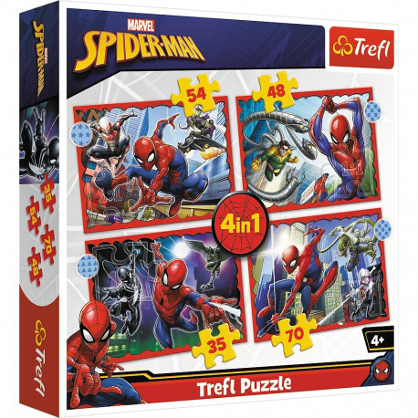 Puzzle - 4w1 (35, 48, 54, 70) - Bohaterski Spider-Man - Trefl 34384