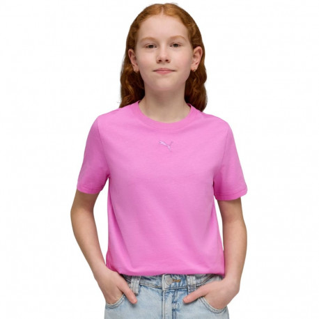 Koszulka dla dzieci Puma ESS Centered Cat Logo Tee różowa 692972 74 128cm