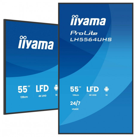 "IIYAMA 139.0cm(55"") LH5564UHS-B1AG 16:9 2xHDMI+USB-C 4K (Speditionsversand)"