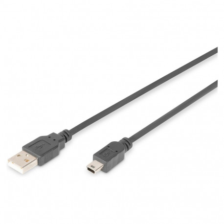 DIGITUS USB 2.0 A - mini B ühenduskaabel 1.0m, must