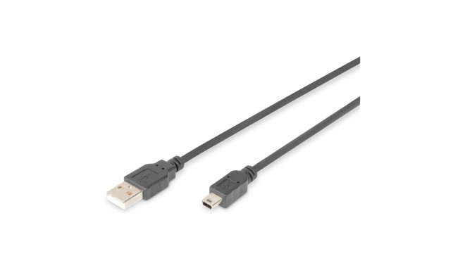 DIGITUS USB 2.0 A - mini B ühenduskaabel 1.0m, must