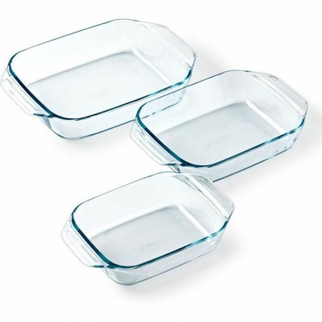 Ahjunõude komplekt Pyrex Läbipaistev 3 Tükid, osad