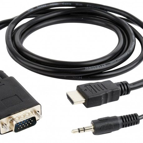 Gembird A-HDMI-VGA-03-10 video cable adapter 3 m HDMI + 3.5mm VGA (D-Sub) Black