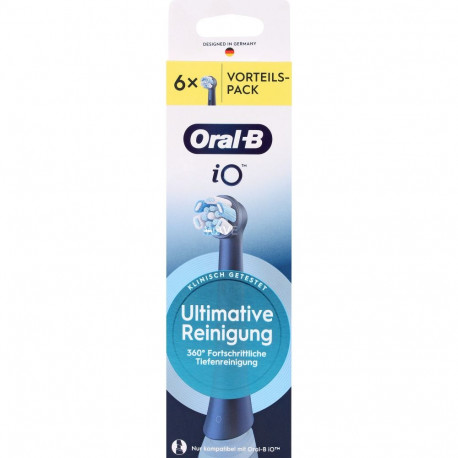 Oral-B harjapead iO 6tk ultimaalse puhastusega ülim hambakatu eemaldus, must