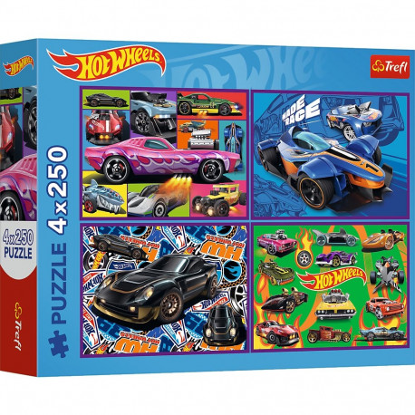 TREFL HOT WHEELS Puslede komplekt, 4x250 osa