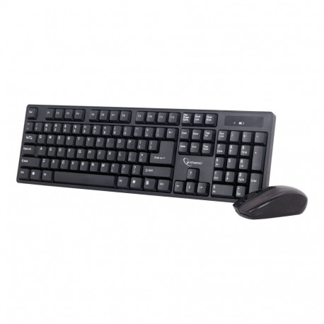 Gembird juhtmevaba klaviatuuri ja hiire komplekt KBS-W-01 US asetus patareidega, must