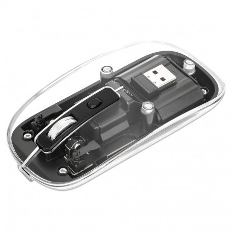 "MANHATTAN Funkmaus USB-A 4Tasten RGB LED schwarz transparent"