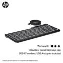 HP 405 mitme seadme taustvalgustusega juhtmega klaviatuur SmartBuy