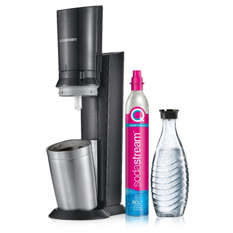 SodaStream Crystal 3.0 titaan koos 1 klaaskarahviniga