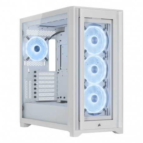 "Corsair iCUE 5000X RGB QL Edition Mid-Tower ATX Gaming Gehäuse weiß"