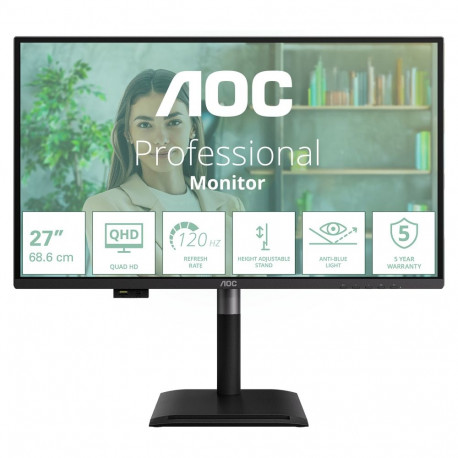 AOC 68,6cm (27") Q27P4U 16:09 2xHDMI+DP+USB reguleeritava kõrgusega must
