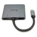 Equip dokijaam USB-C->2xHDMI USB 3.0 100WPD 15cm, hõbe