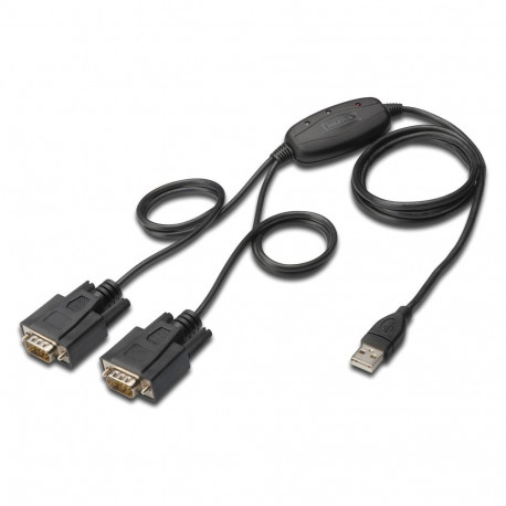 "DIGITUS USB 2.0 Anschlusskabel 2.0 -2x RS232-Kabel 1.5m, sw"