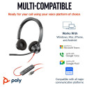 HP Poly Blackwire 3320 stereo USB-C peakomplekt + USB-C/A adapter (213934-01)