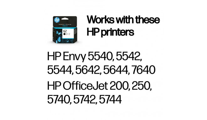 "HP 62 original Ink cartridge C2P04AE UUS black standard capacity 1-pack"