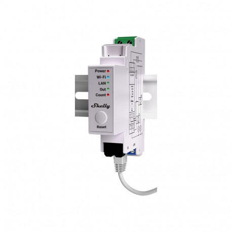 "Shelly Relais ""Pro EM 50A"" WLAN LAN Stromzähler Inkl. 2x 50A Klemmen Messfunktion BT DIN-Rail"