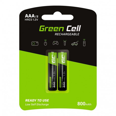 GreenCell rechargeable battery GR08 AAA NiMH 800mAh