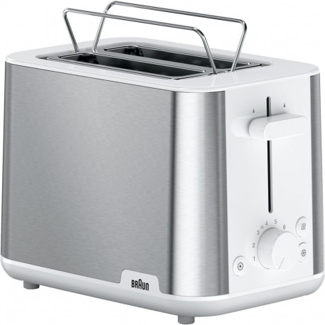 Toaster PurShine HT 1510 WH (edelstahl/weiß, 900 Watt, für 2 Scheiben Toast)