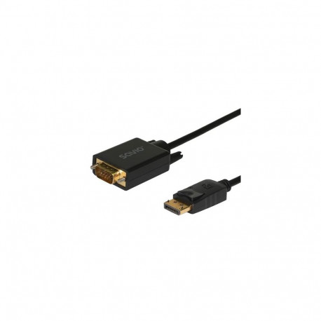 Savio Cl-203 1.8 m DisplayPort VGA (D-Sub) Black