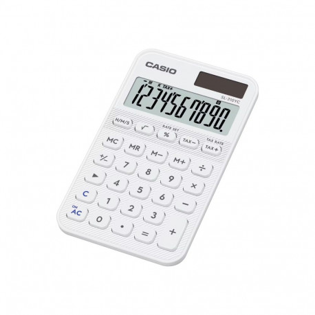 Taskukalkulaator Casio SL-310YC-WE valge - 10 kohaline, tava- ja päikesepatarei, Casio loogika
