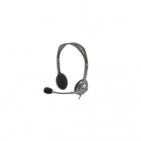 Logitech H110 Stereo Wired Headset, 3.5mm jack, Black/Silver