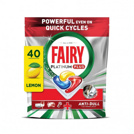 CAPS DISW FAIRY PLATINUMPLUS LEMON 40PCE