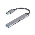 Hõbedane USB jaotur 1xUSB 3.1 3xUSB 2.0