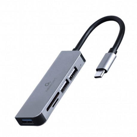 Hub 3-ports USB-C, USB 2.0x2, USB 3.0, card reader
