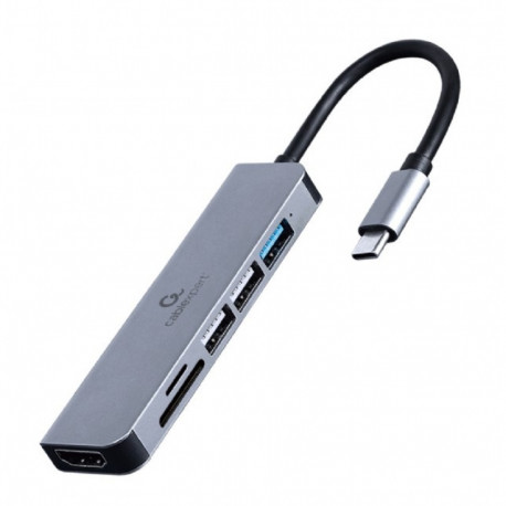 Gembird USB-C hub A-CM-COMBO6-02 6in1