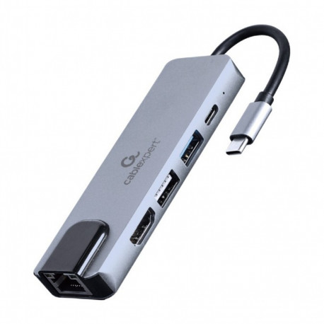 Adapter USB-C 5in1, PD, HDMI, USB 3.1, USB 2.0, LAN