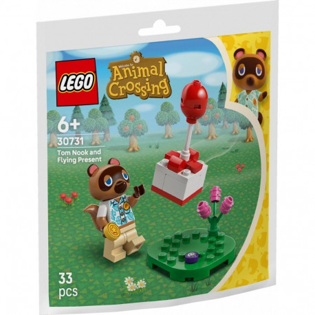 Klocki animal crossing 30731 tom nook i latający prezent