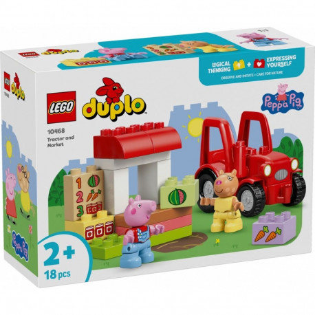 Klocki duplo peppa pig 10468 ciągnik i rynek