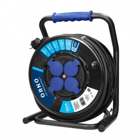 Przedłużacz bębnowy profesjonalny IP44, 4 gniazda 2P+Z, kabel gumowy olejoodporny, H07RN-F 3x2,5mm?,