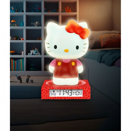 Lampka 3d z budzikiem hello kitty