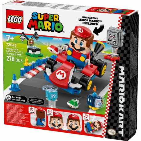 Klocki super mario 72043 mario kart – interaktiivne Lego Mario figuur ja standardkart
