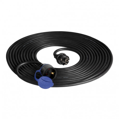 pritsmekindel töökoja pikendusjuhe IP44, 1x2P+Z 20m, õlikindel kummikaabel H07RN-F 3x1,5mm², 230VAC/